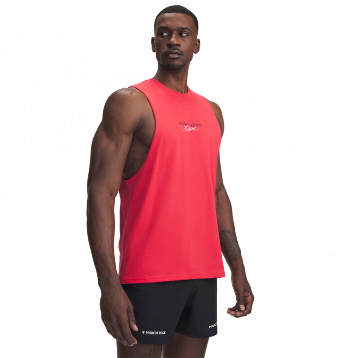 Męski top treningowy Under Armour Project Rock Tank - czerwony