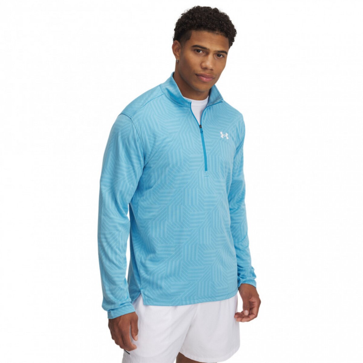 Męski longsleeve treningowy Under Armour UA Tech Vent GTessa 1/2 Zip - niebieski