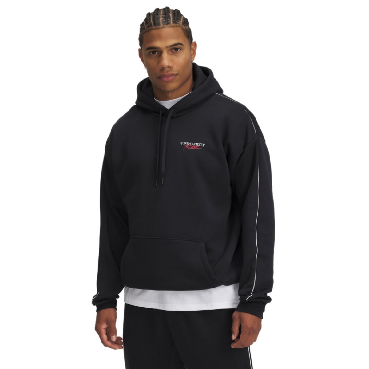 Męska bluza dresowa nierozpinana z kapturem Under Armour Project Rock Icon Fleece Hdy - czarna
