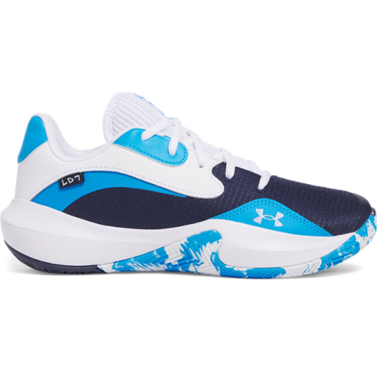 Buty do koszykówki uniseks Under Armour UA Lockdown 7 Low - niebieskie