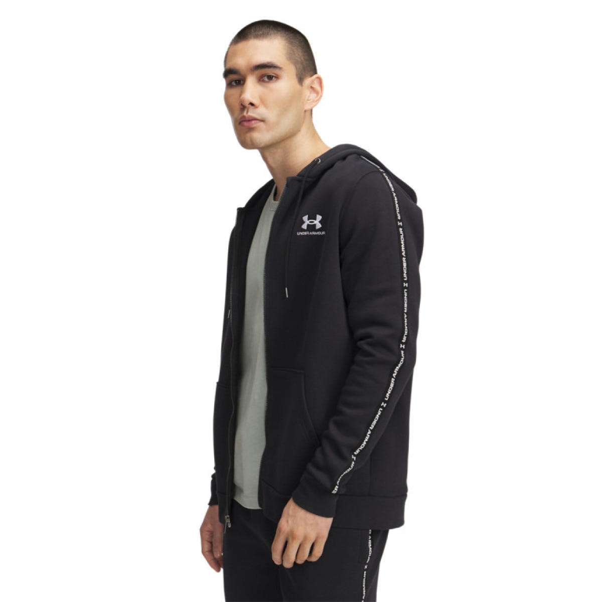 Meska bluza dresowa rozpinana z kapturem Under Armour UA Icon Fleece FZ Taping - czarna