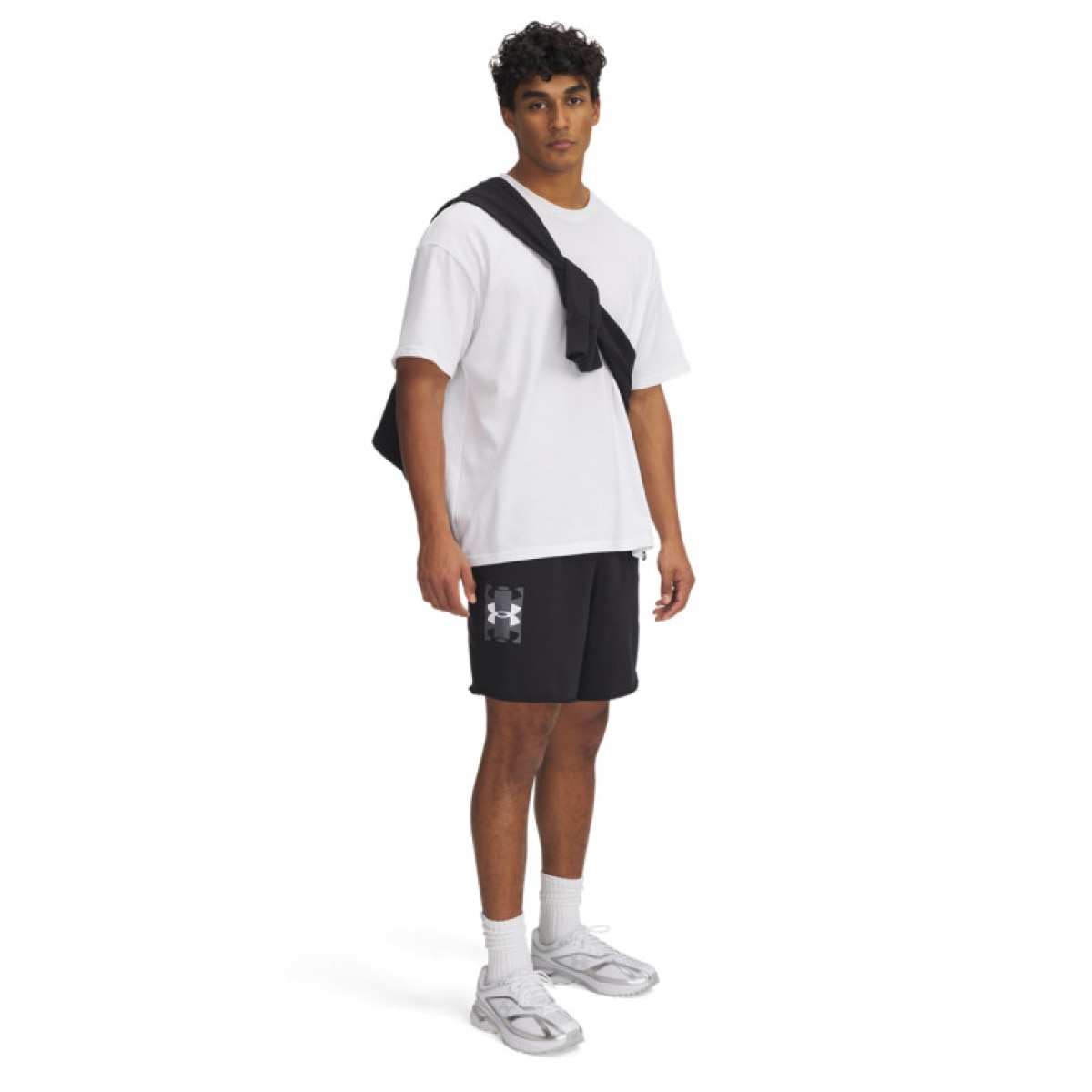 Męskie spodenki dresowe Under Armour UA Rival Terry Logo 8 in Short - czarne