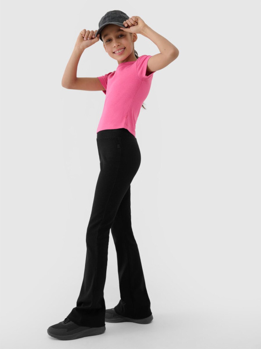 Dziewczęce legginsy dzianinowe 4F 4FJWSS25TTIGF199 - czarne