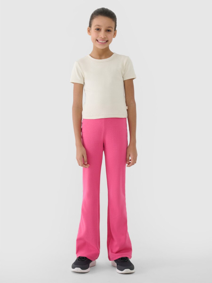 Dziewczęce legginsy dzianinowe 4F 4FJWSS25TTIGF199 - różowe