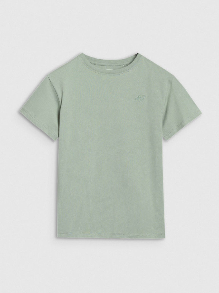 Chłopięcy t-shirt oversize 4F 4FJWSS25TTSHM2324 - zielony