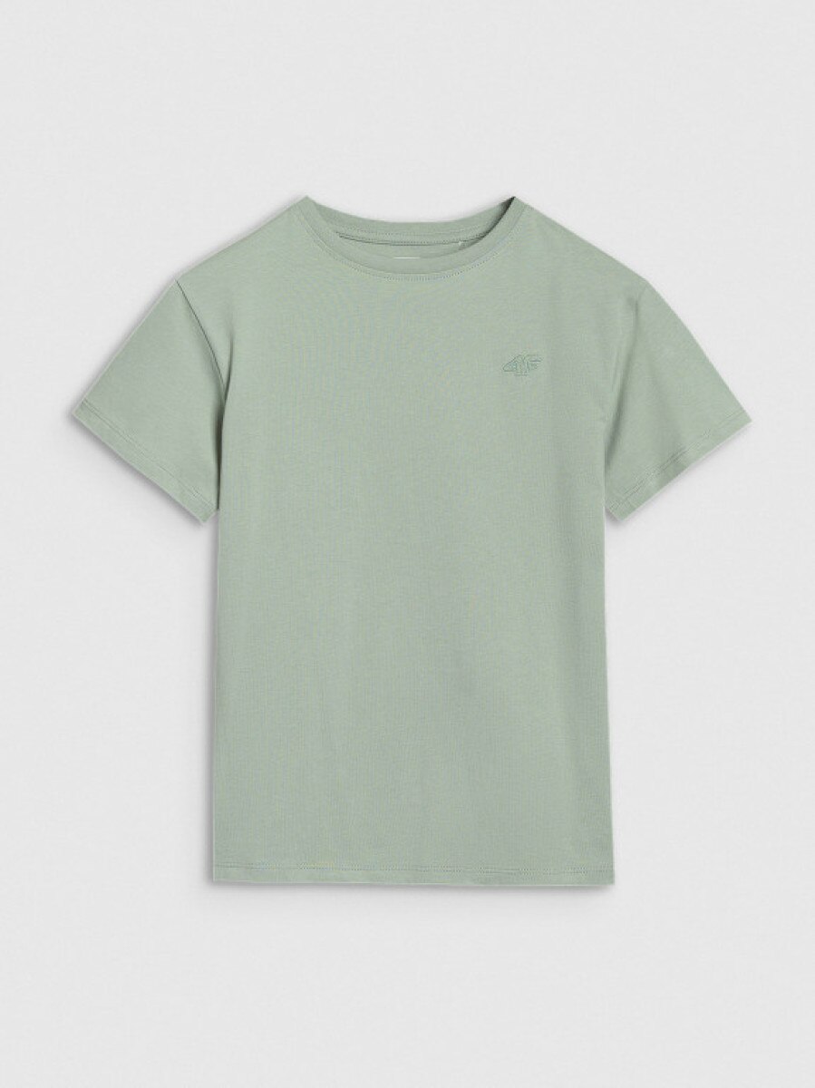 Chłopięcy t-shirt oversize 4F 4FJWSS25TTSHM2324 - zielony