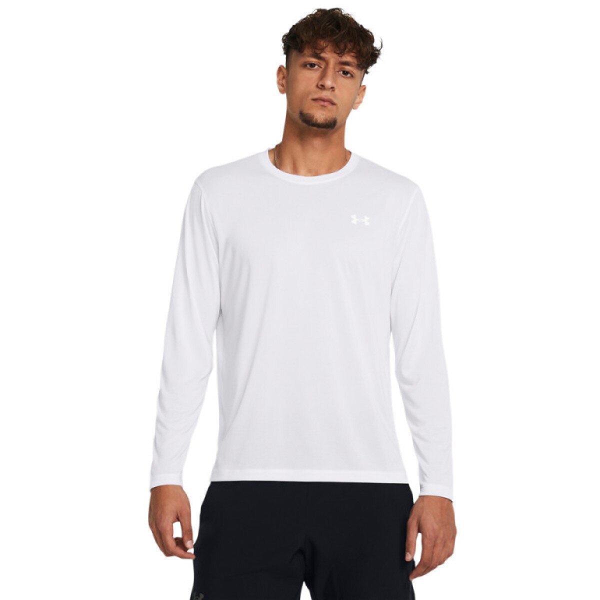 Męski longsleeve do biegania Under Armour UA Launch Longsleeve - biały