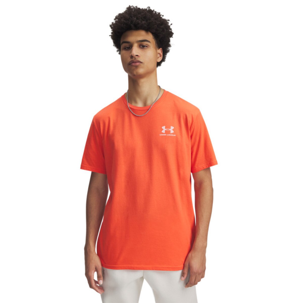 Męski t-shirt z nadrukiem Under Armour UA M Sportstyle LC SS - pomarańczowy