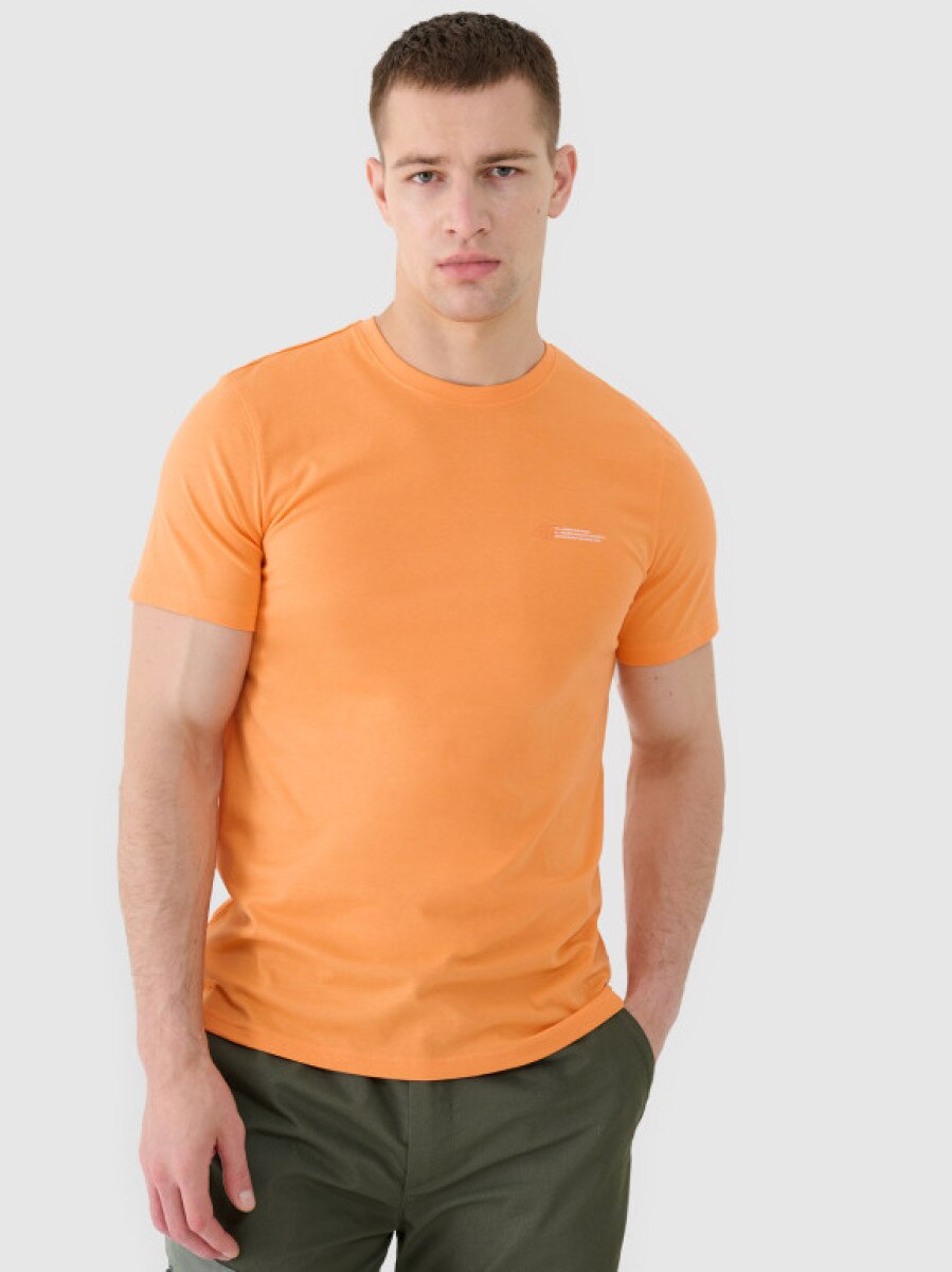 Męski t-shirt basic 4F 4FWSS25TTSHM2003 - pomarańczowy