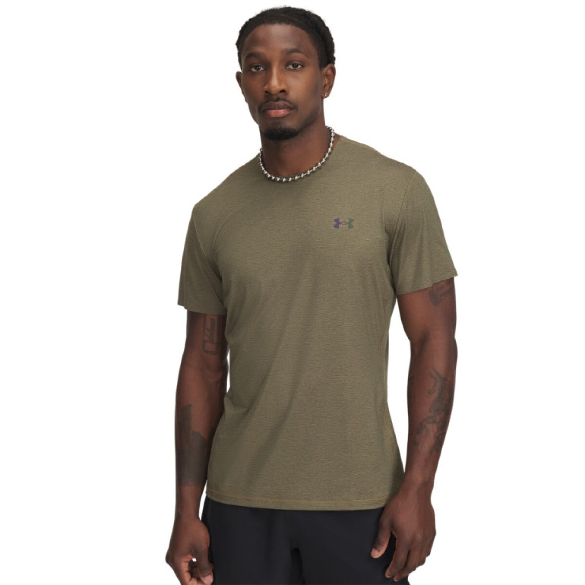 Męska koszulka treningowa Under Armour Vanish Elite Vent Prtd SS - oliwkowa/khaki