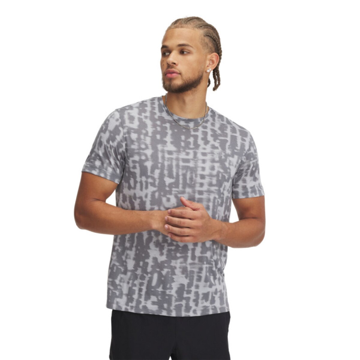 Męska koszulka do biegania Under Armour UA Launch Printed SS - szara