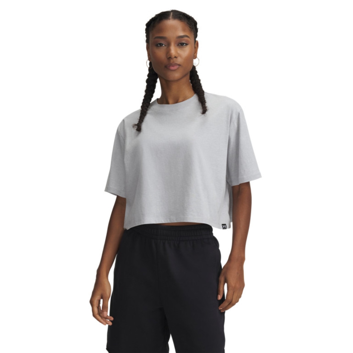 Damski t-shirt crop-top Under Armour UA Rival SS - szary