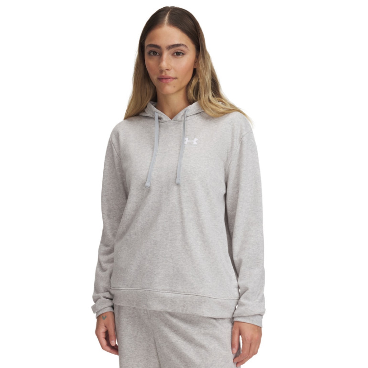 Damska bluza dresowa nierozpinana z kapturem Under Armour UA Rival Terry Hoodie - szara