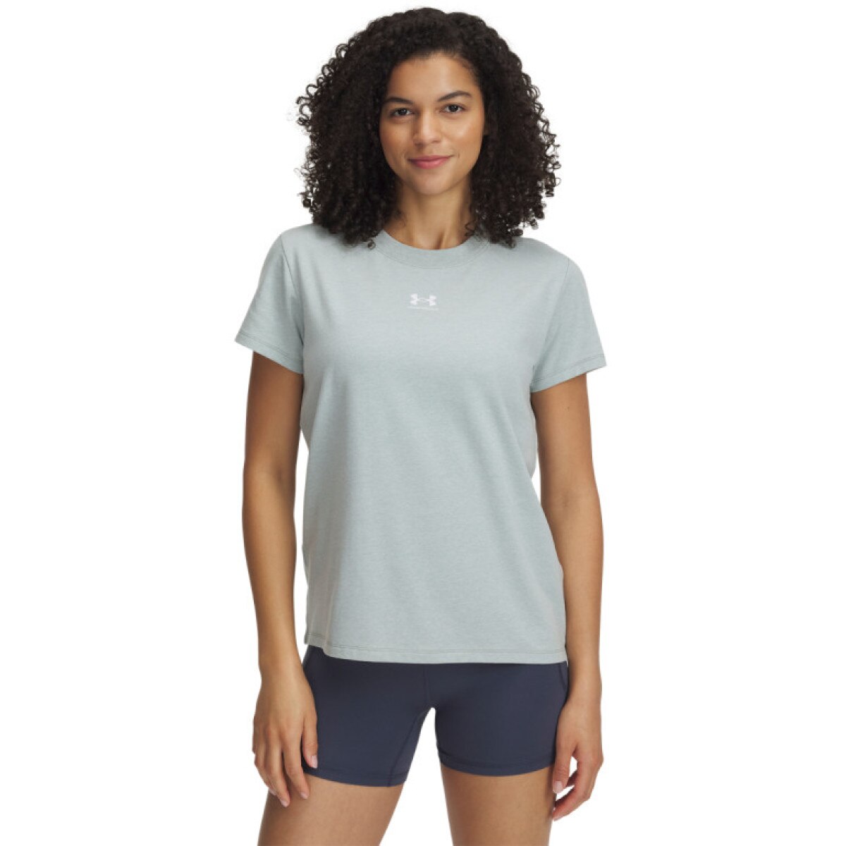 Damski t-shirt z nadrukiem Under Armour Campus Core Ss - szary