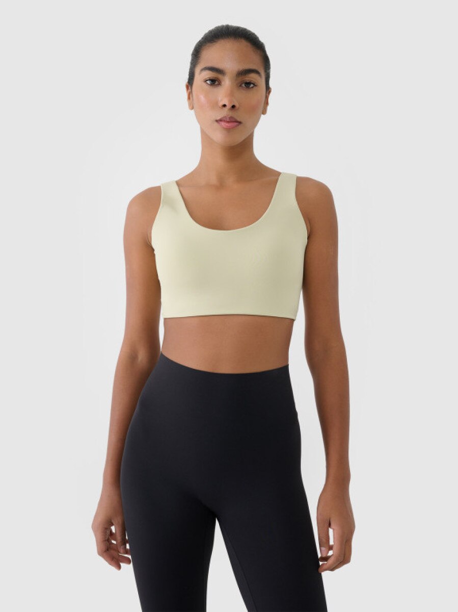 Damski biustonosz treningowy 4F 4FRSS25USBAF167 - zielony