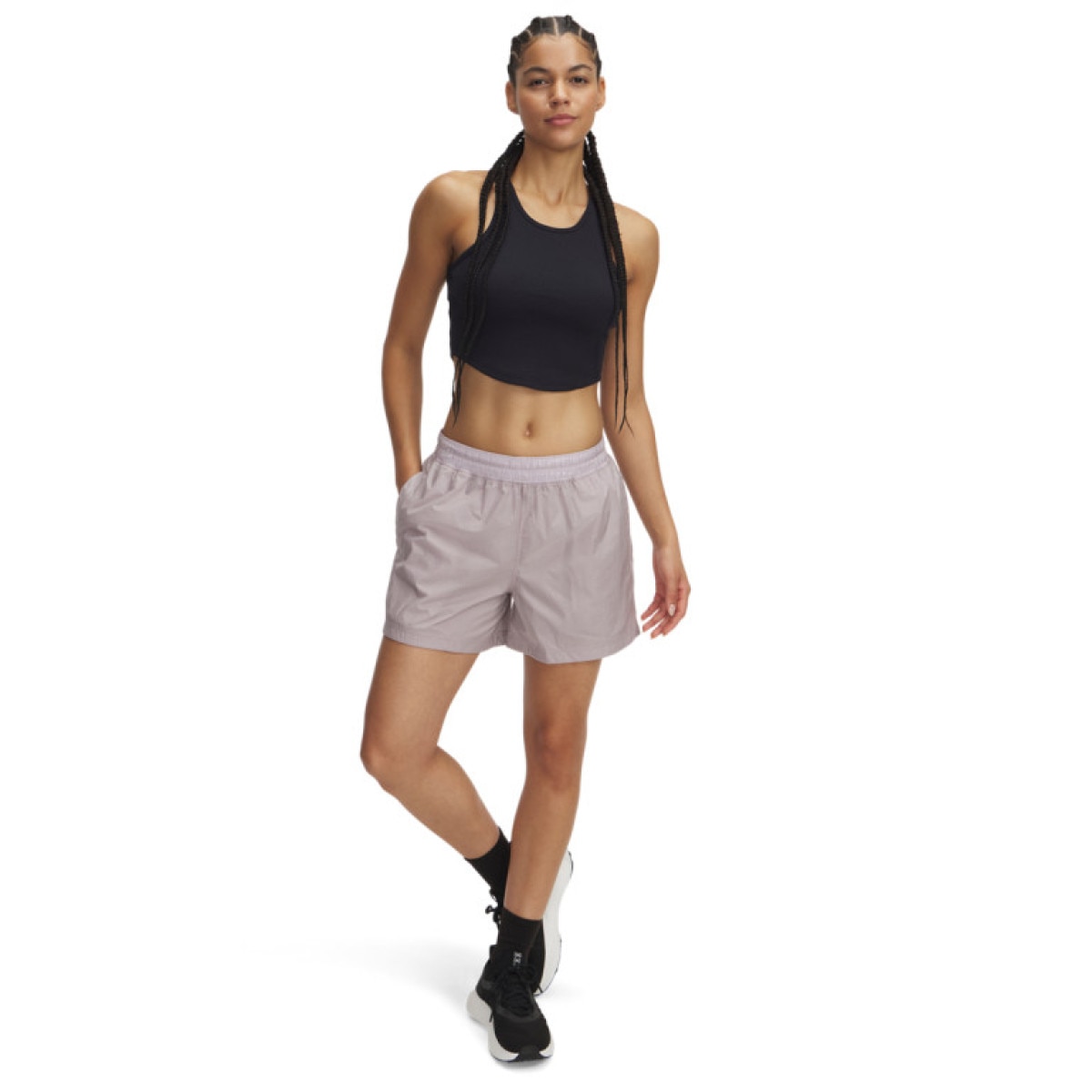 Damskie spodenki treningowe Under Armour UA Rival Woven Short - beżowe