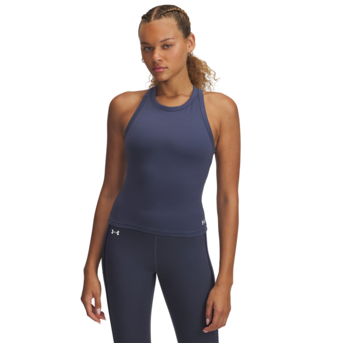Damski top treningowy Under Armour Motion High Neck Tank - granatowy