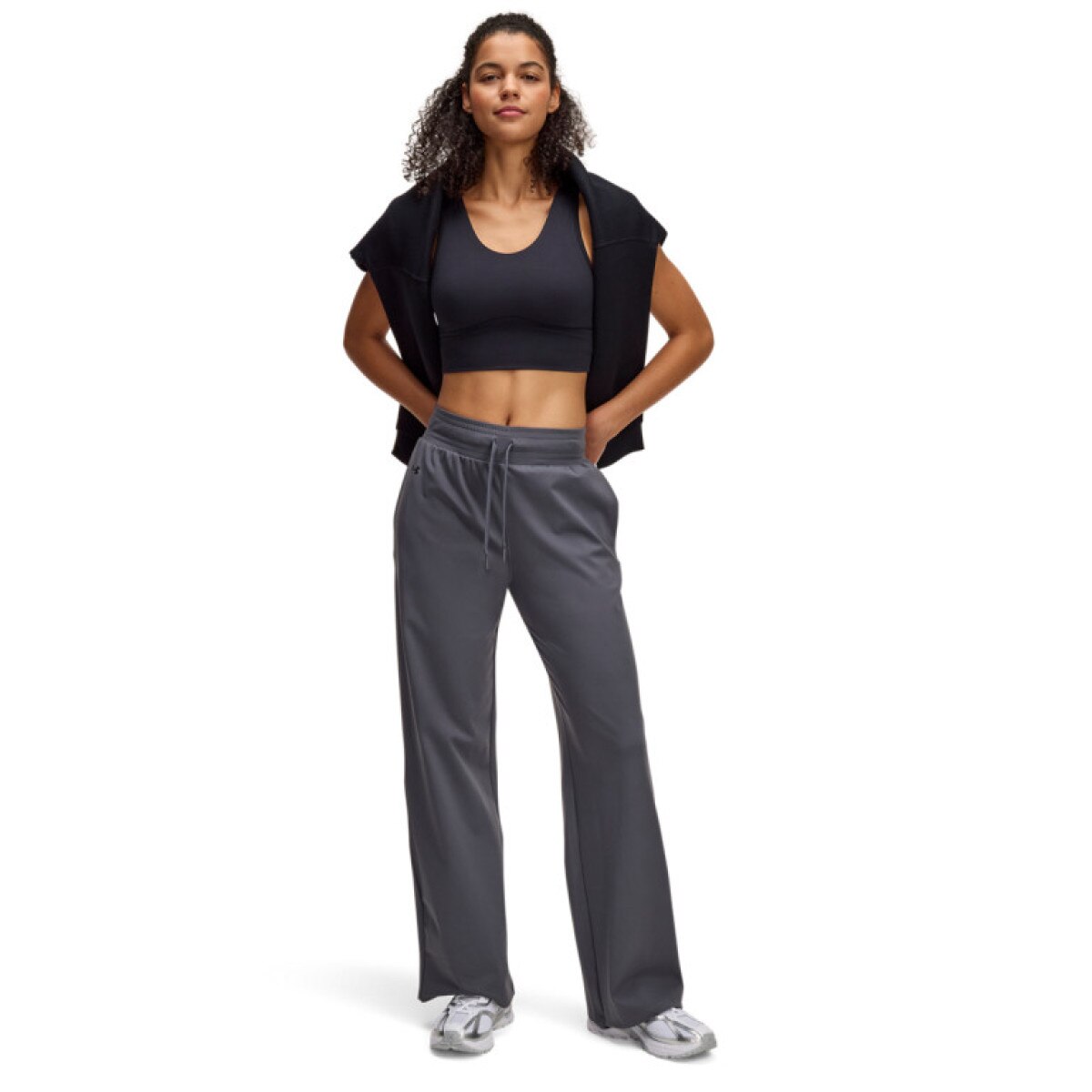 Damskie spodnie treningowe Under Armour Motion Open Hem Pant - szare