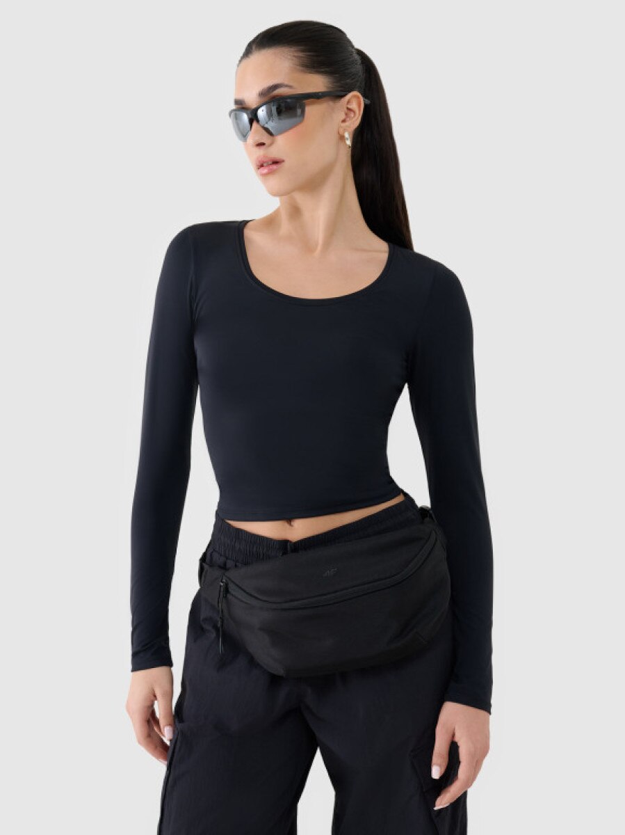 Damski longsleeve basic 4F 4FRSS25TLONF511 - czarny