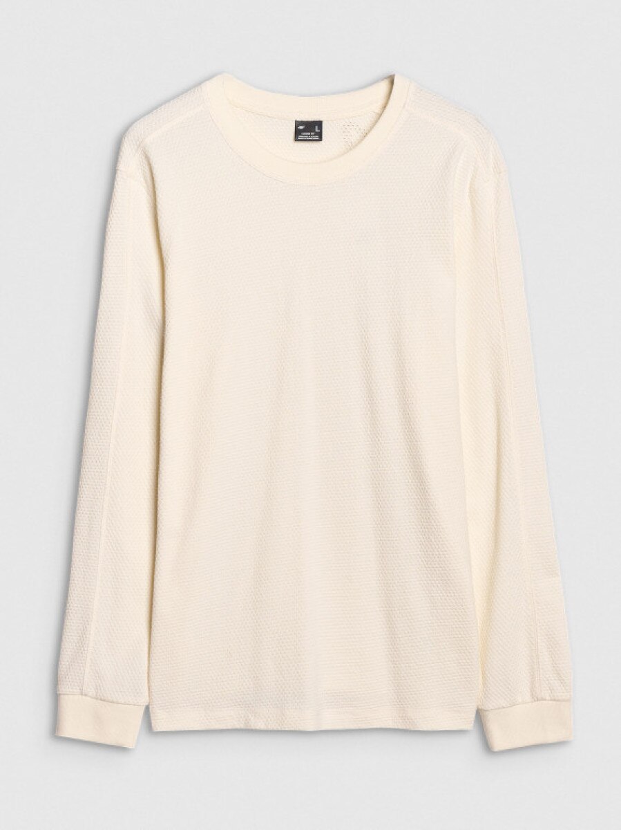 Męski longsleeve 4F 4FRSS25TLONM518 - biały