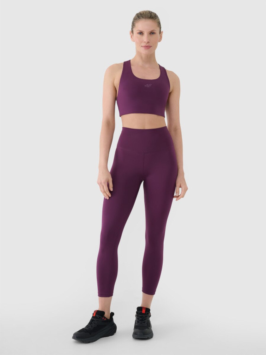 Damskie legginsy treningowe 4F 4FRSS25TFTIF308 - fioletowe