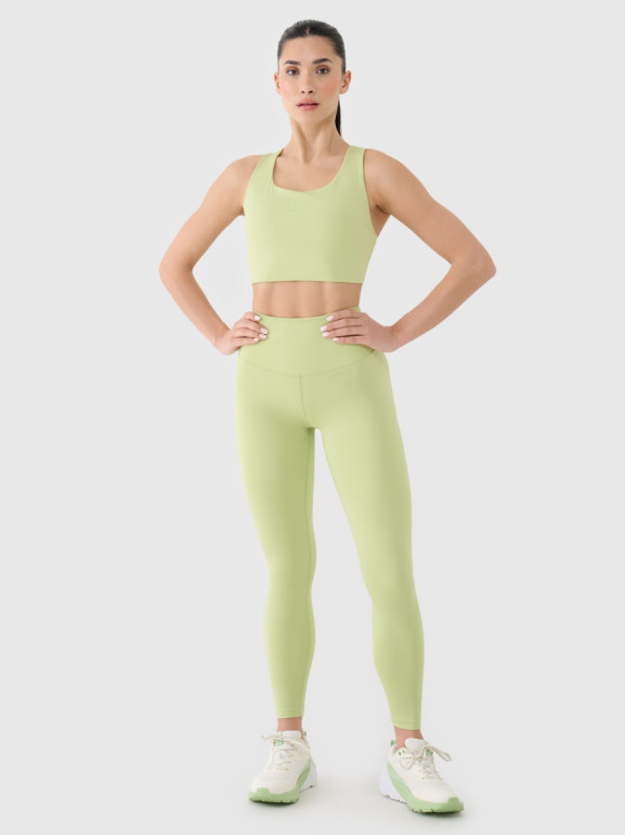Damskie legginsy treningowe 4F 4FRSS25TFTIF306 - zielone