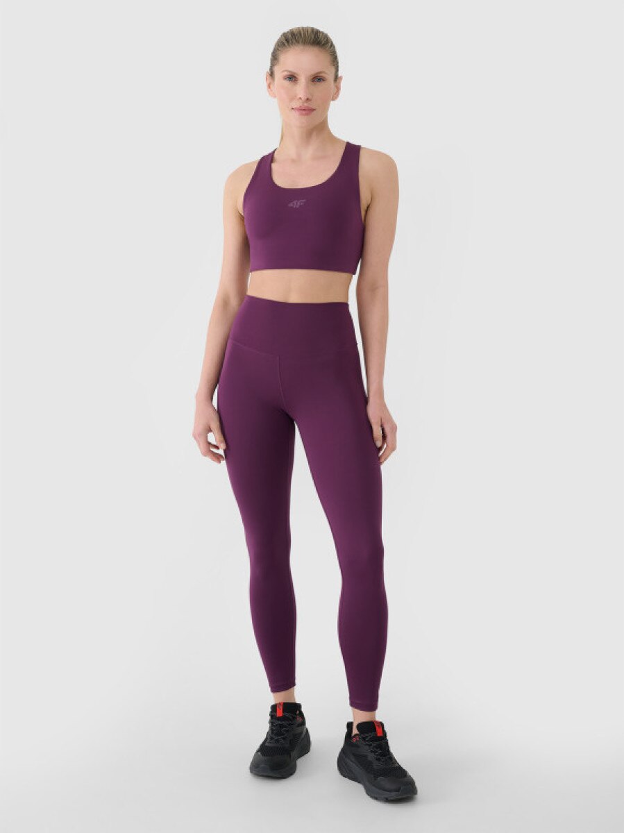 Damskie legginsy treningowe 4F 4FRSS25TFTIF306 - fioletowe