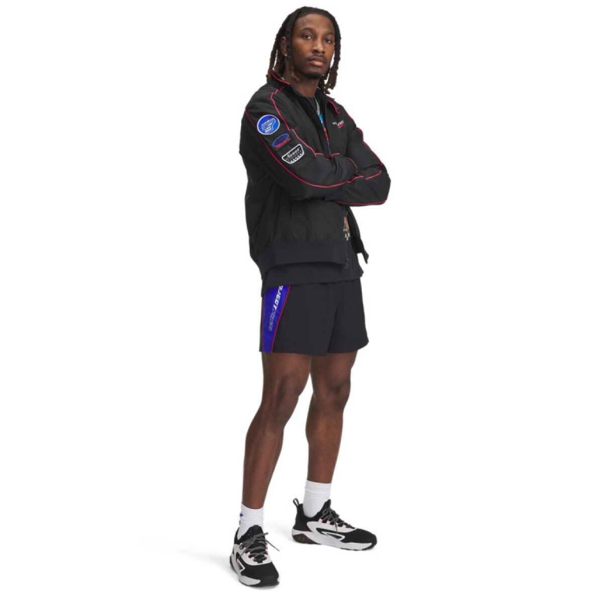 Męskie spodenki treningowe Under Armour Project Rock Colorblock Wvn Short - czarne