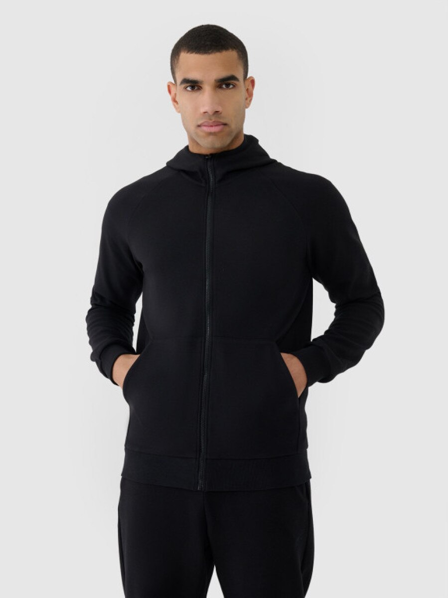 Męska bluza dresowa rozpinana z kapturem 4F 4FRSS25TSWSM2148 - czarna