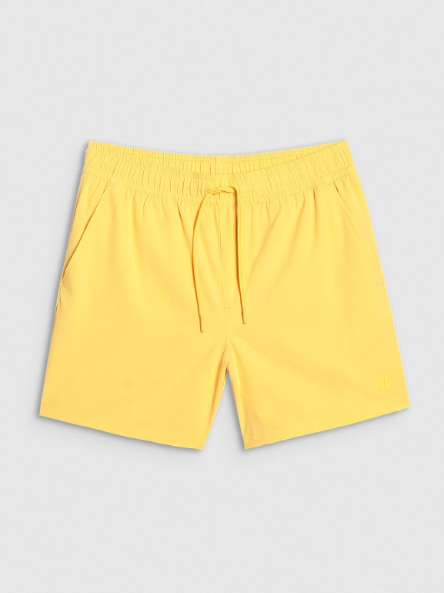 Męskie spodenki plażowe 4F 4FWSS25UBDSM134 - żółte