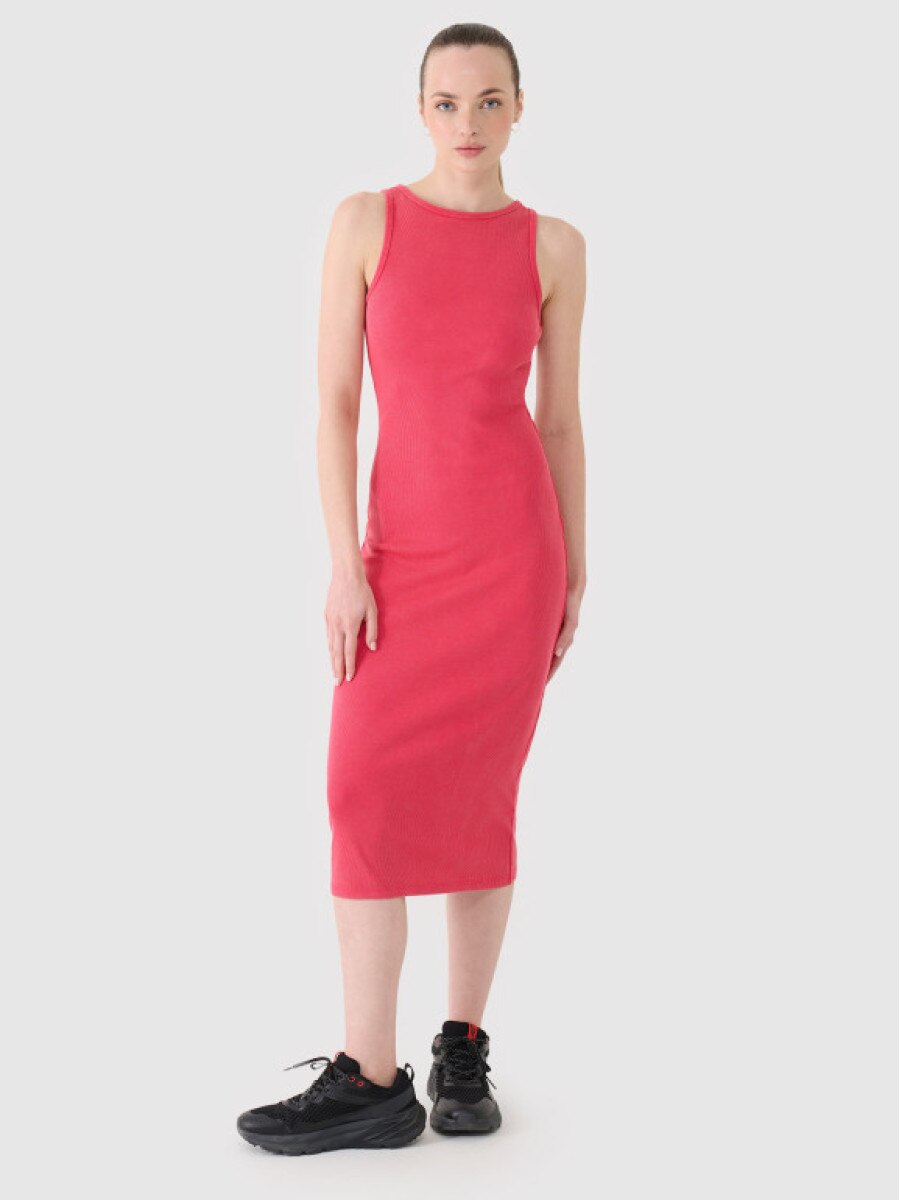 Damska sukienka midi 4F 4FRSS25TDREF180 - różowa