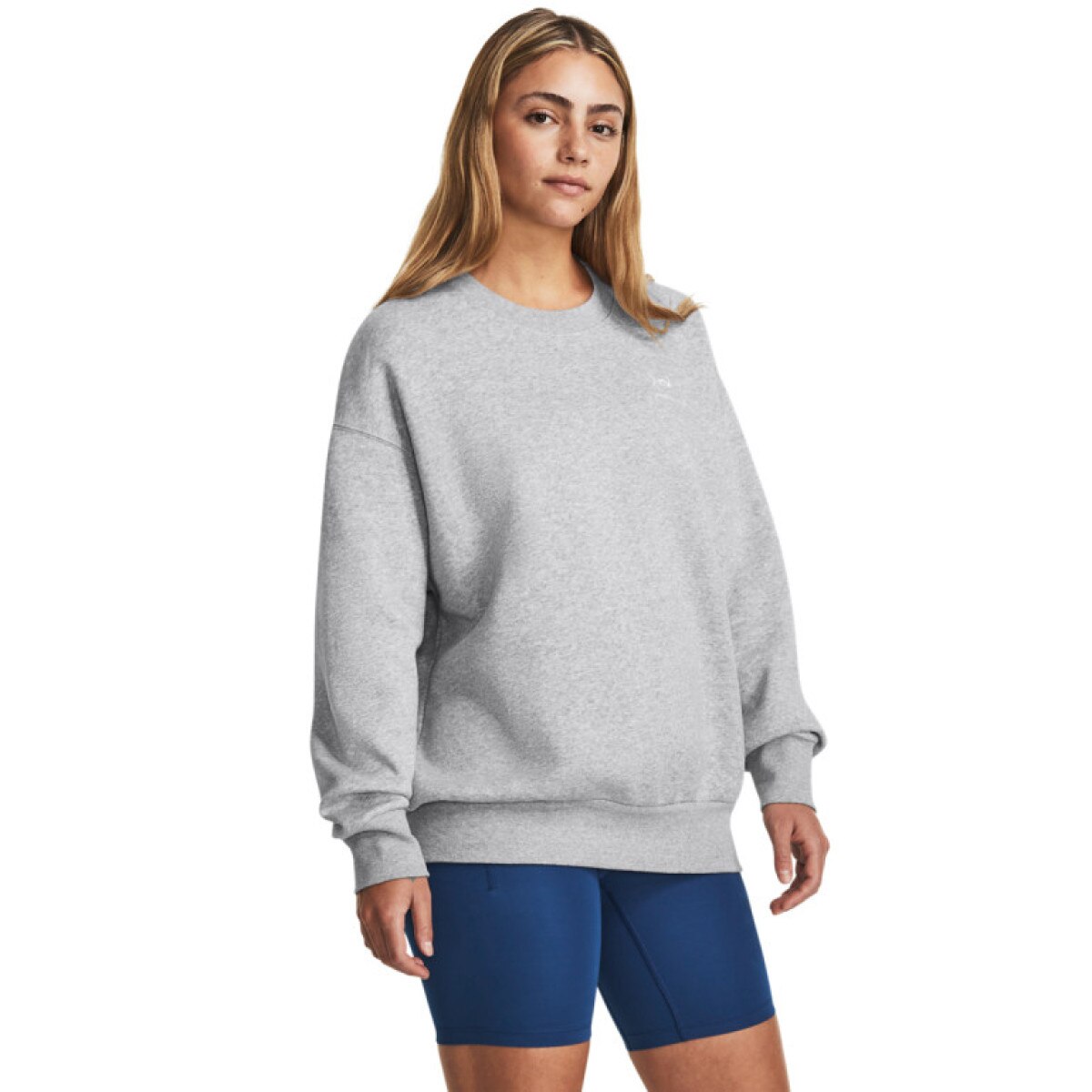 Damska bluza dresowa nierozpinana bez kaptura Under Armour UA Icon Fleece OS Crew - szara