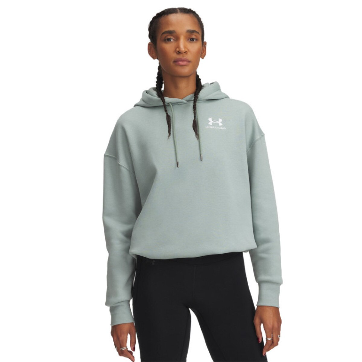 Damska bluza dresowa nierozpinana z kapturem Under Armour UA Icon Fleece OS Hoodie - zielona