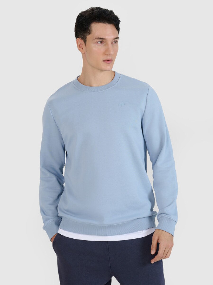 Męska bluza dresowa nierozpinana bez kaptura 4F 4FWSS25TSWSM1622 - niebieska