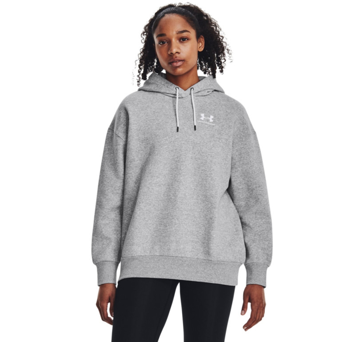 Damska bluza dresowa nierozpinana z kapturem Under Armour UA Icon Fleece OS Hoodie - szara