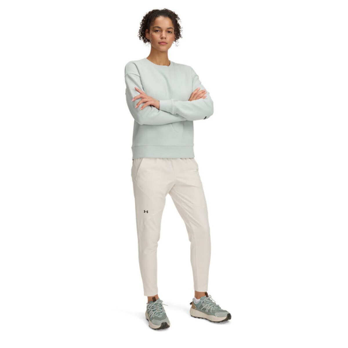 Damskie spodnie treningowe Under Armour UA Unstoppable Hybrid - białe