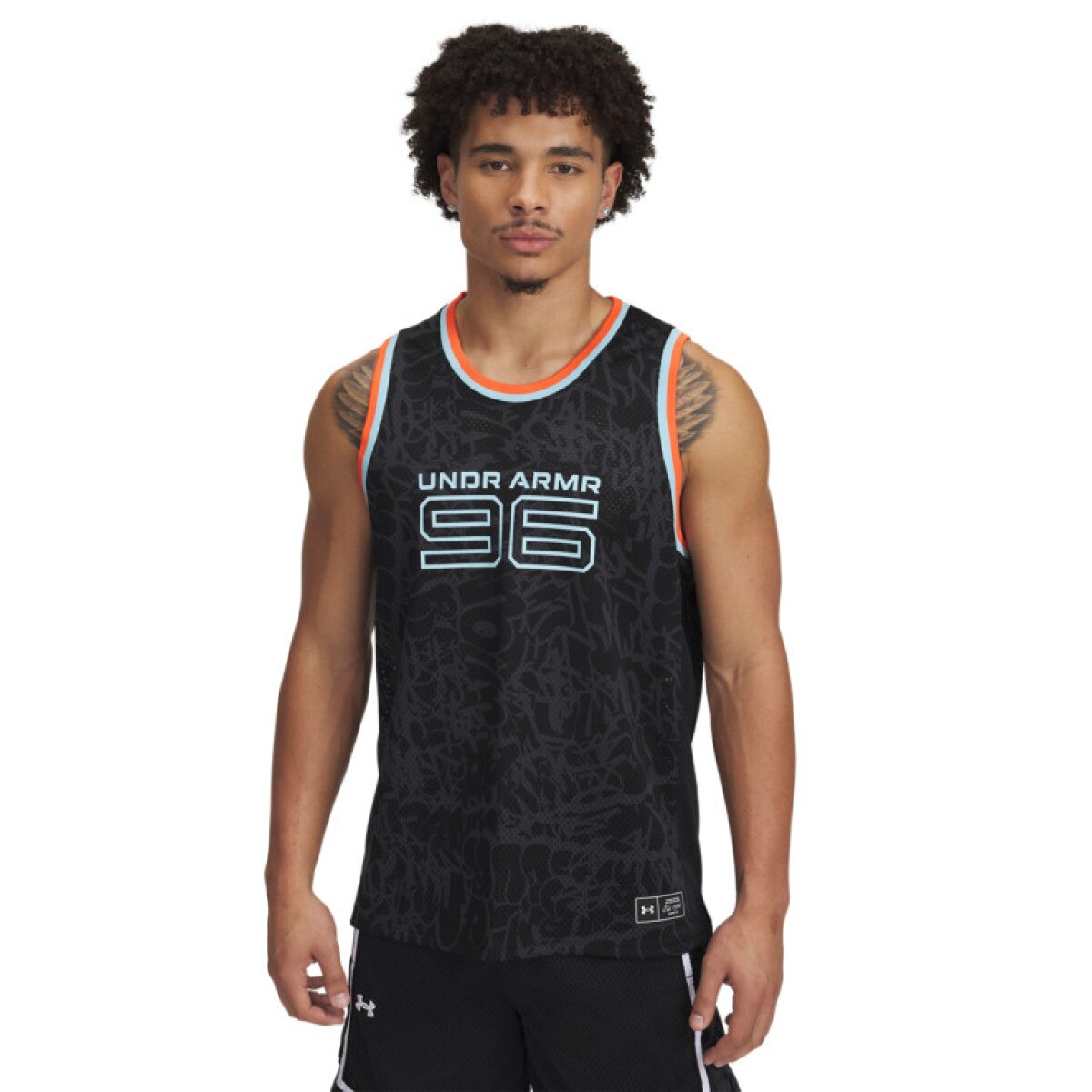 Męski top do koszykówki Under Armour Zone Pro Mesh Tank Printed - czarny
