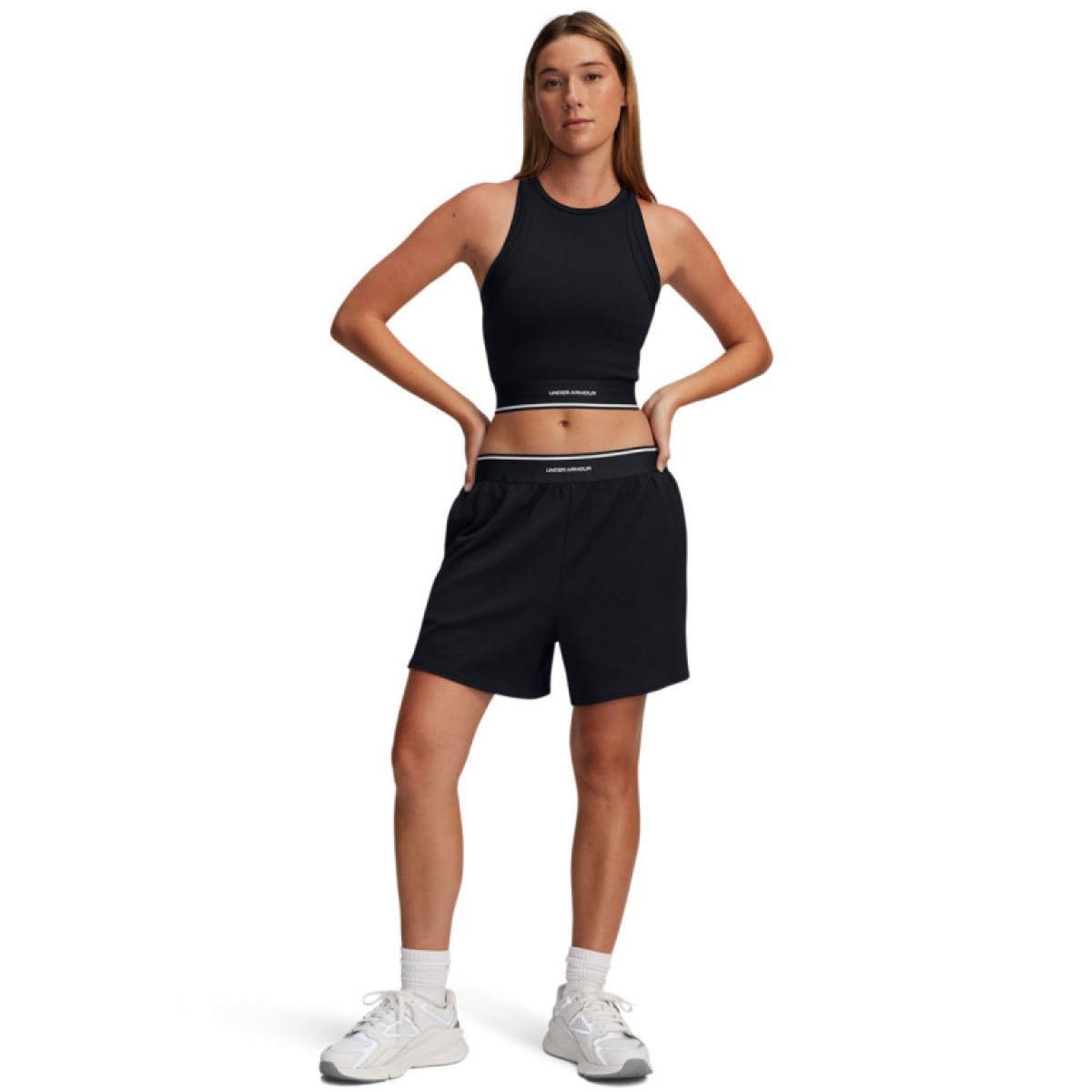 Damskie spodenki treningowe Under Armour UA Meridian Rib Short - czarne