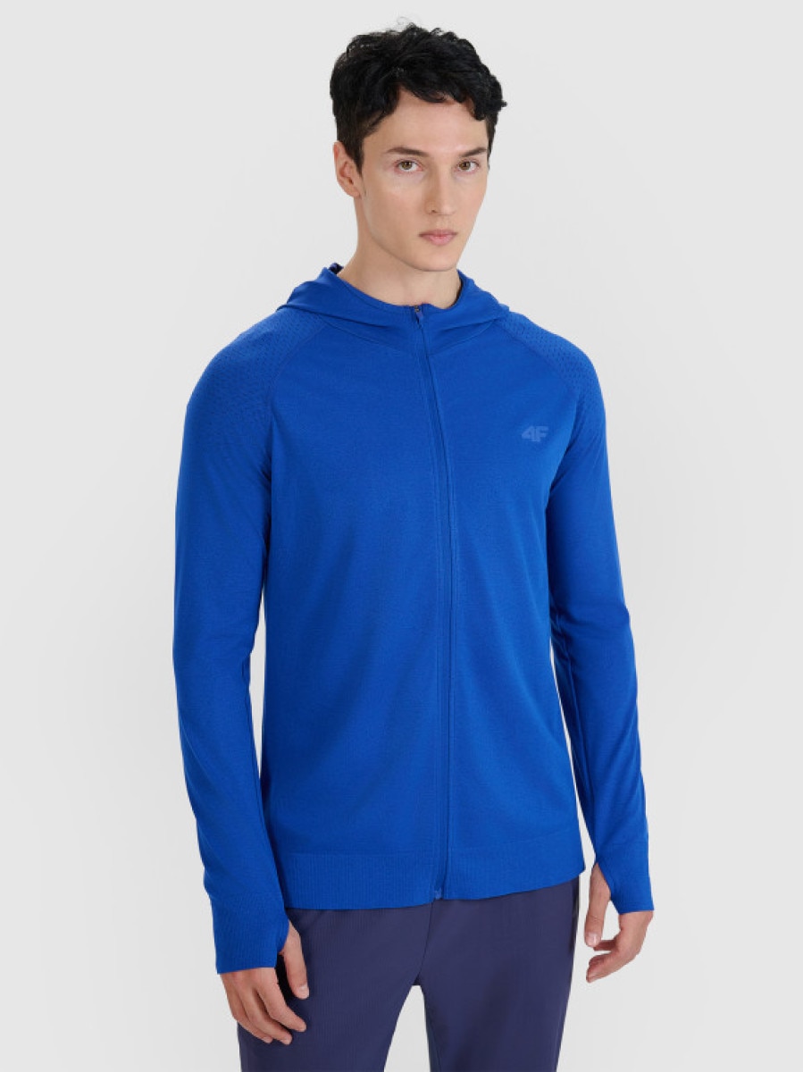 Męska bluza do biegania 4F 4FWSS25TFSWM544 - niebieska