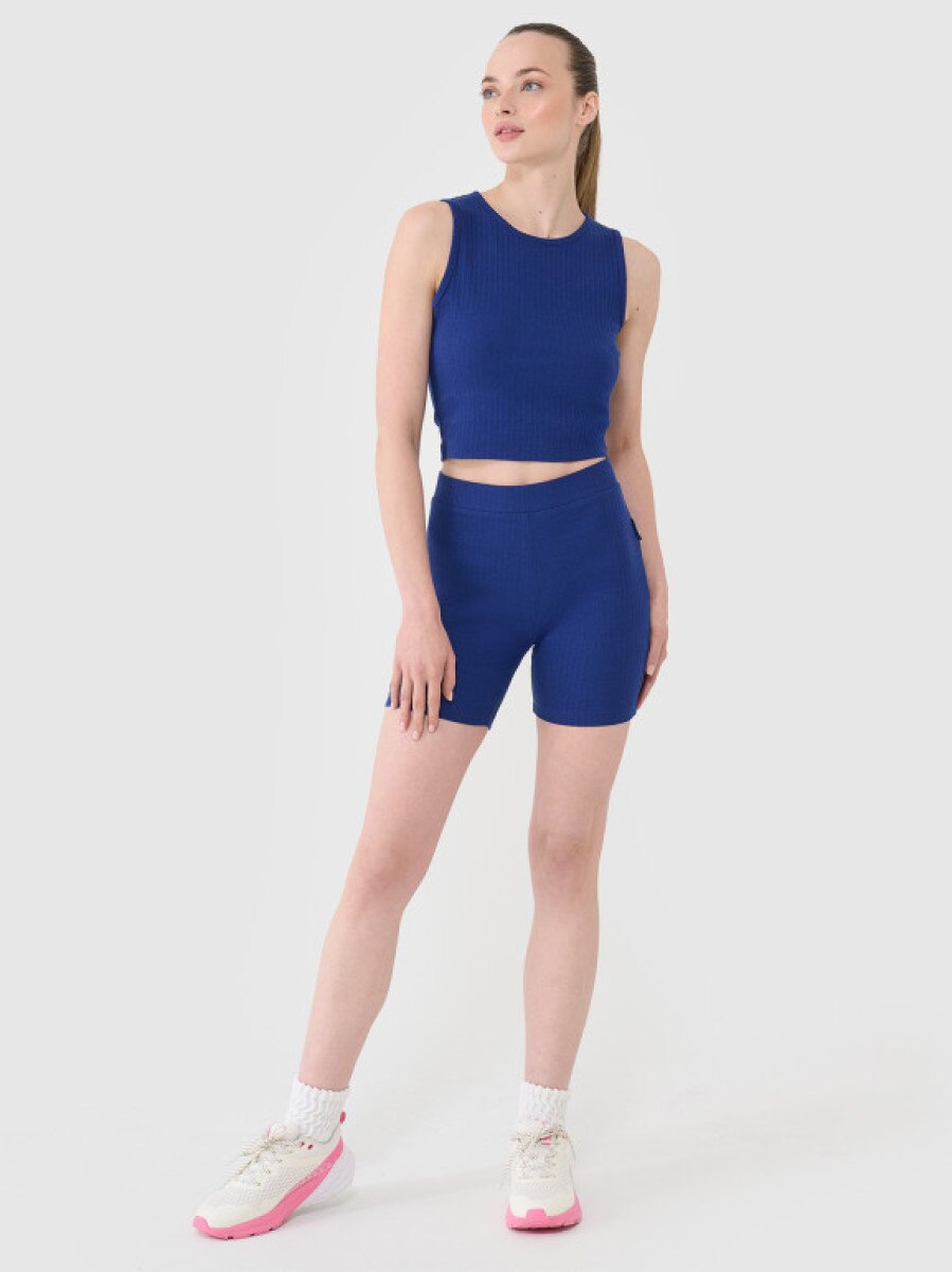 Damskie legginsy krótkie 4F 4FRSS25TSTIF016 - granatowe