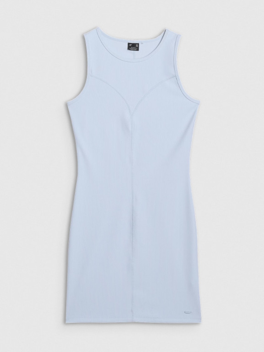 Damska sukienka midi 4F 4FRSS25TDREF188 - niebieska