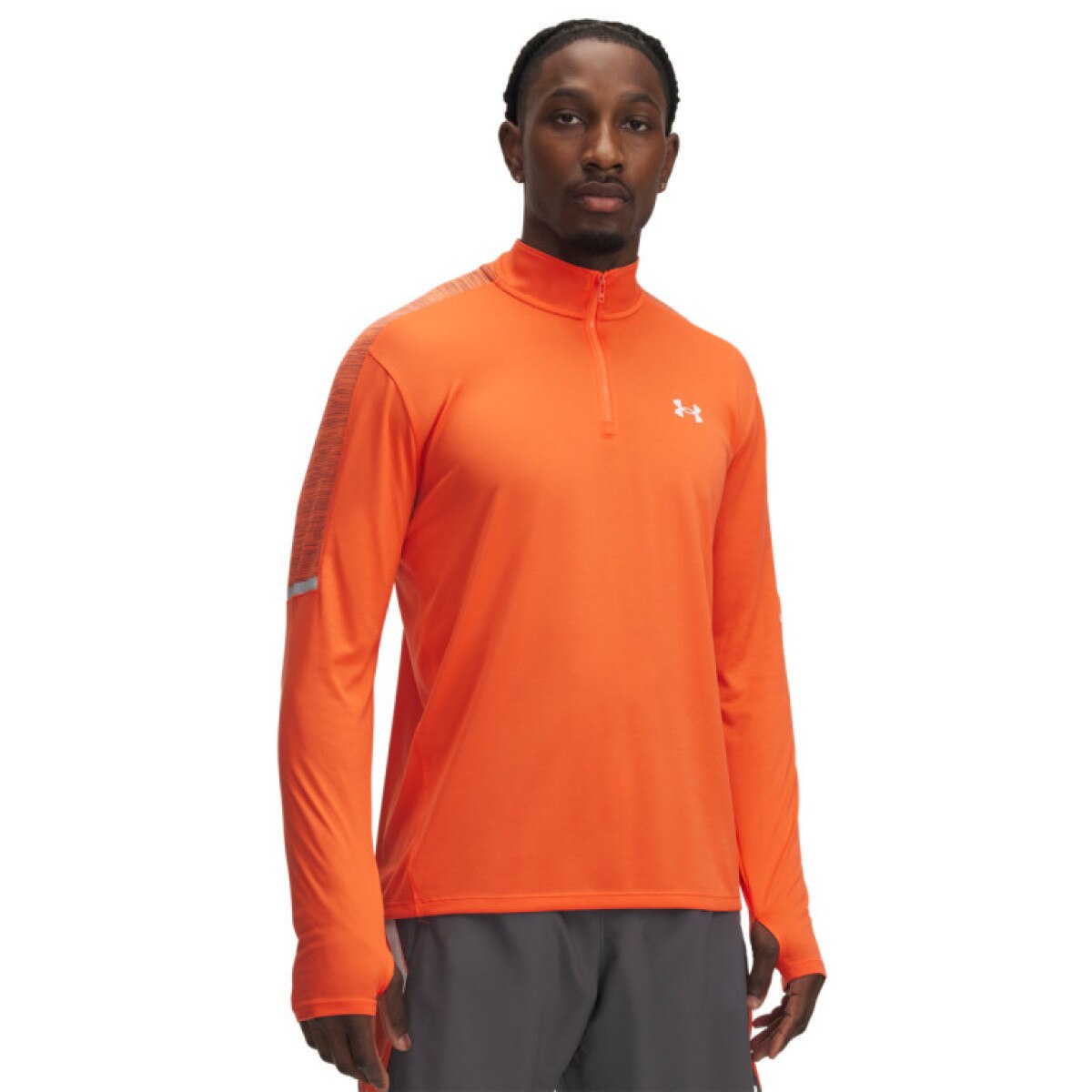 Męski longsleeve treningowy Under Armour UA Tech Utility 1/4 Zip - pomarańczowy