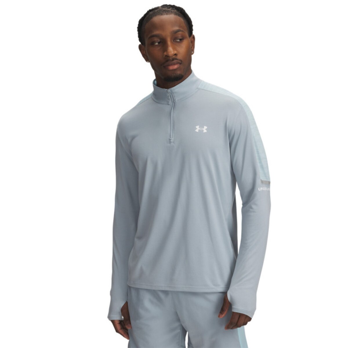 Męski longsleeve treningowy Under Armour UA Tech Utility 1/4 Zip - szarym