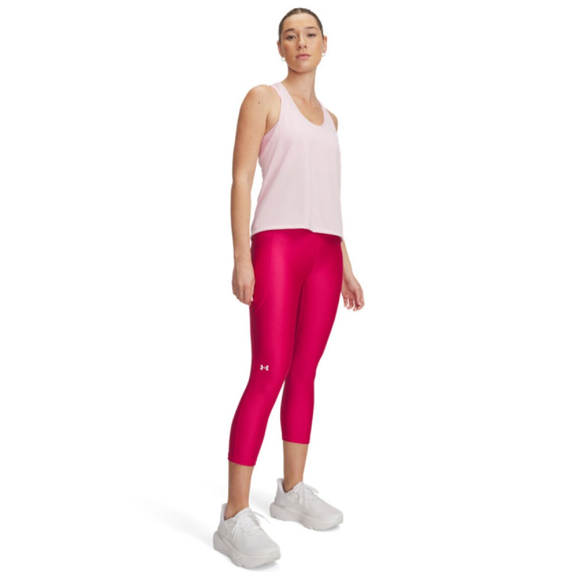 Damskie legginsy treningowe Under Armour Tech Hi Capri - różowe