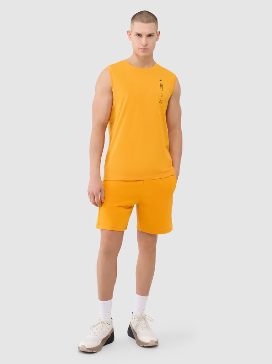 Męskie spodenki dresowe 4F 4FRSS25TSHOM696 - żółte