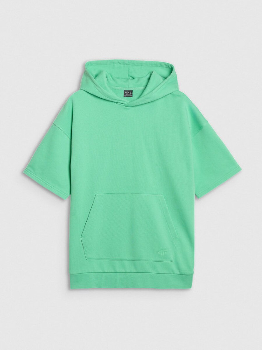 Męska bluza dresowa z krótkim rękawem 4F 4FRSS25TSWSM2145 - zielona