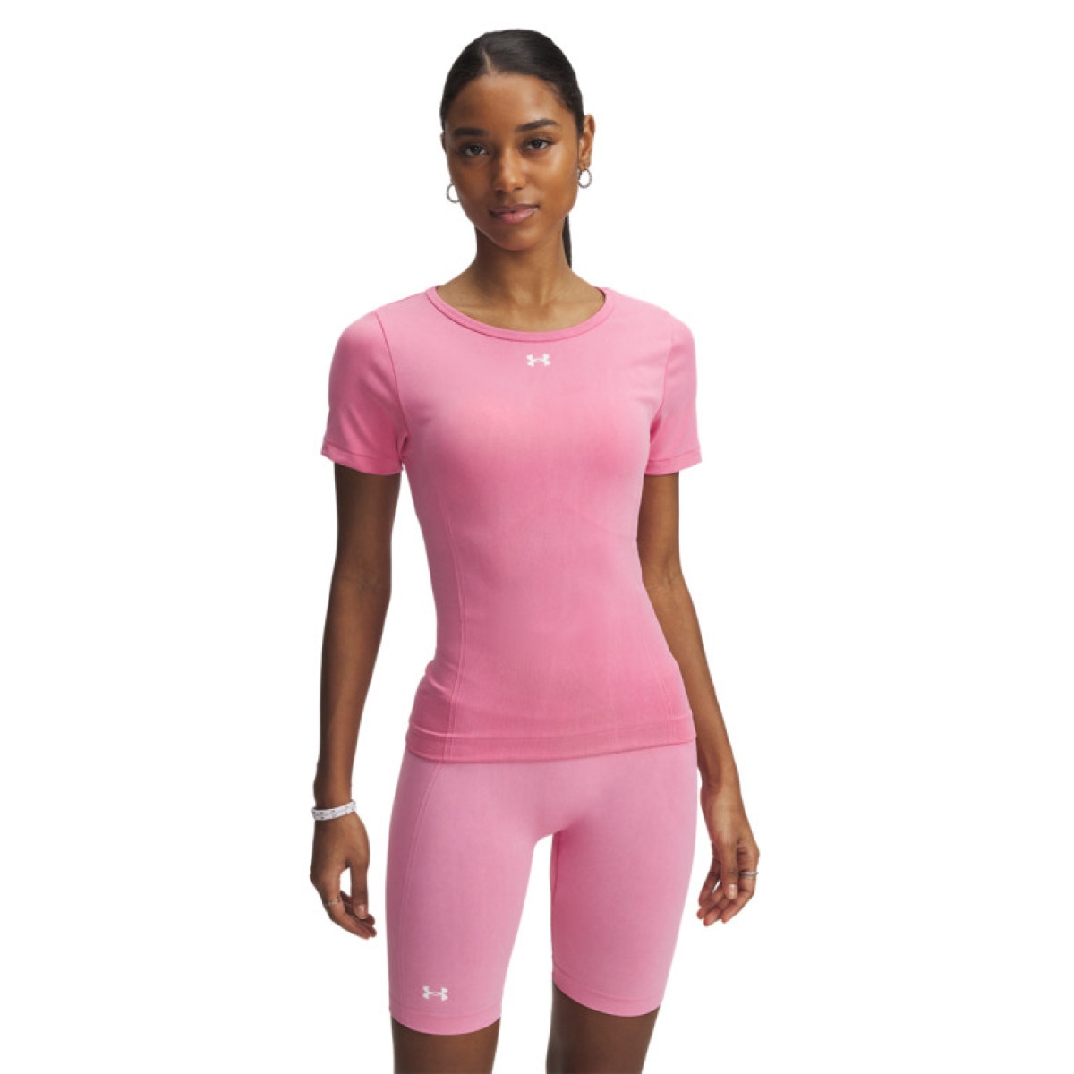 Damska koszulka treningowa Under Armour Vanish Seamless Washed SS - różowa