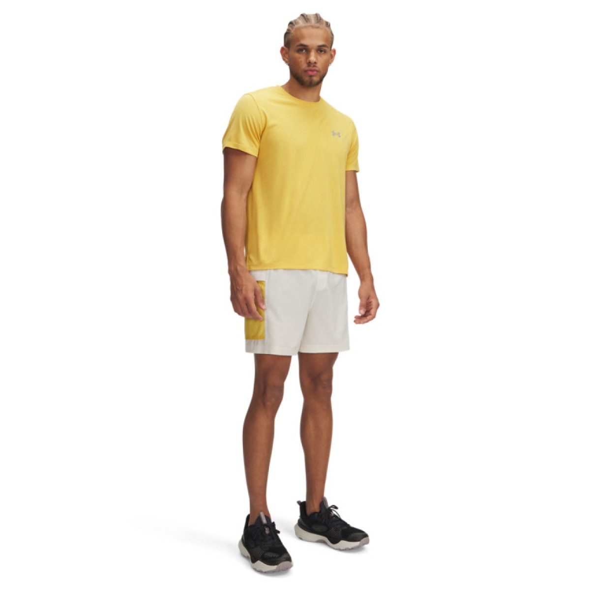 Męskie spodenki do biegania Under Armour UA Trail Run 5\'\' Shorts - beżowe