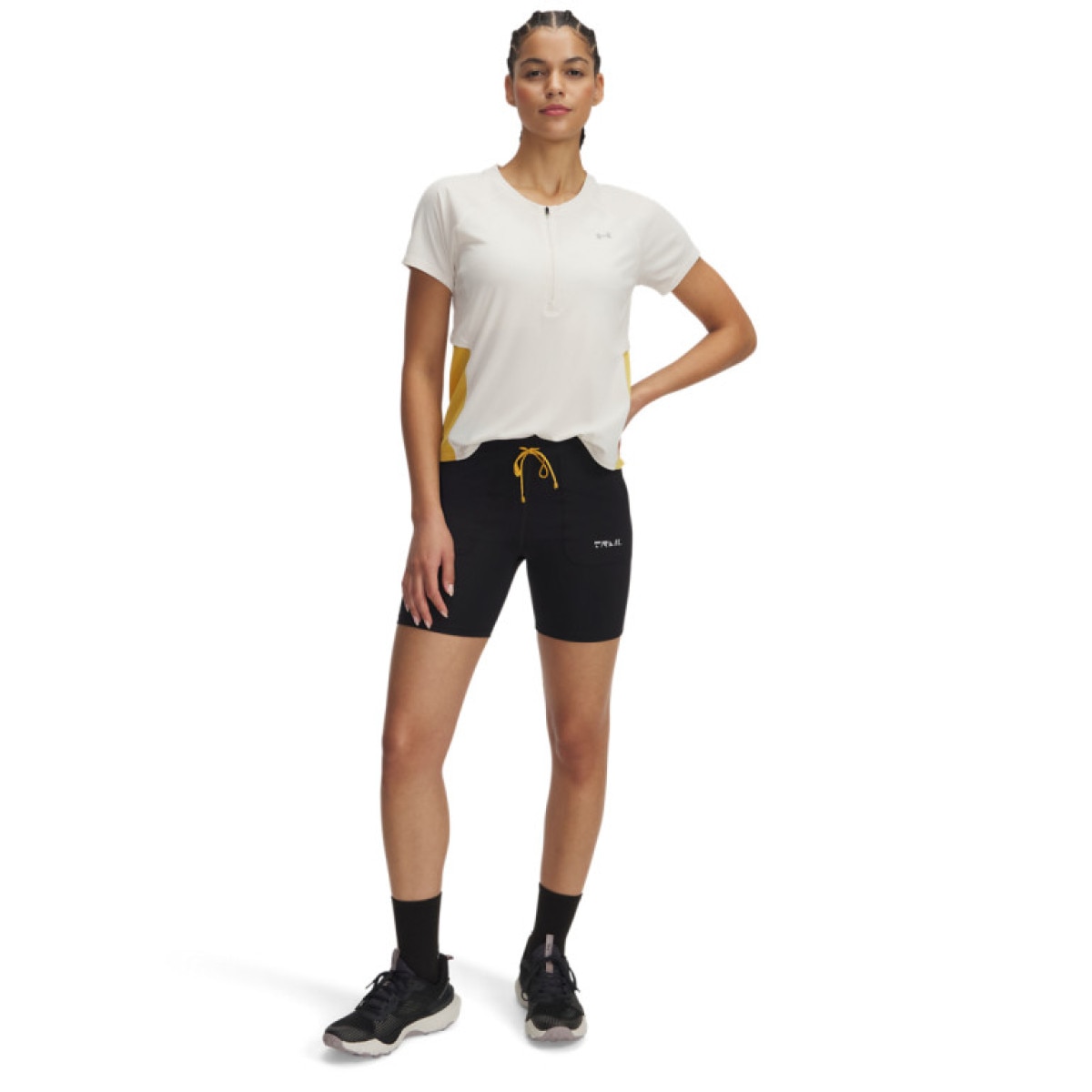 Damskie kolarki do biegania Under Armour UA Trail Run Fitted Short - czarne