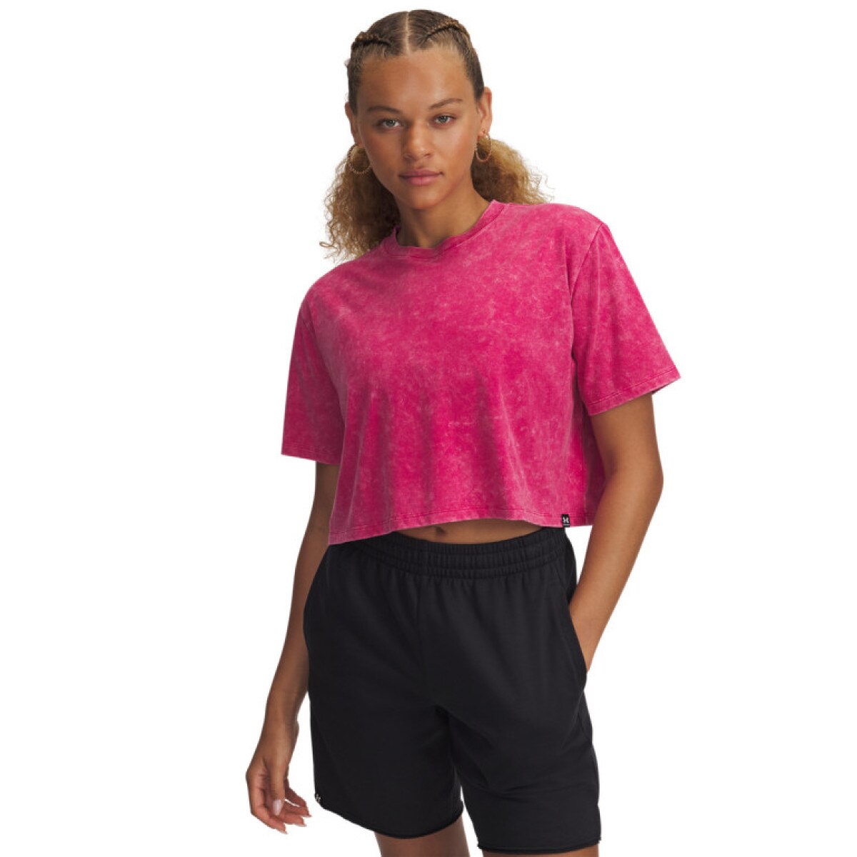 Damski t-shirt basic Under Armour UA Rival Wash SS - różowy